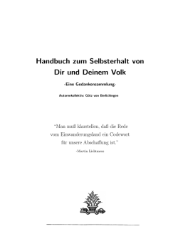 Handbuch zum Selbsterhalt von Dir und Deinem