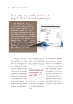 Serviceaufträge mobil bearbeiten – App für iPad erfährt
