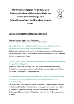 Unsere wichtigsten pädagogischen Ziele