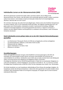 Individuelles Lernen an der Alemannenschule (ASH)