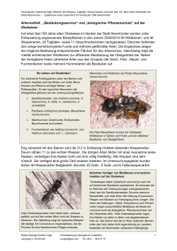 Gutachten zur Artenvielfalt der Insekten auf der Alten Obstwiese