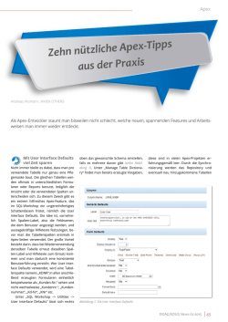 Zehn nützliche Apex-Tipps aus der Praxis