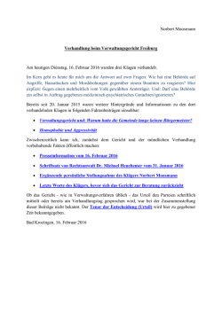 verhandelten Klagen