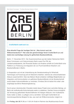 CreAid Berlin stellt sich vor. Eine aktuelle Frage der heutigen Zeit ist