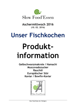 Produktinformation - Slow Food Deutschland eV
