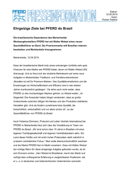 Ehrgeizige Ziele bei PFERD do Brasil