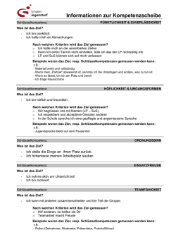 Informationen zur Kompetenzscheibe
