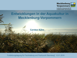 C. Kühn, Entwicklungen in der Aquakultur in Mecklenburg