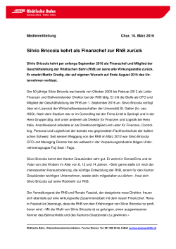 Silvio Briccola kehrt als Finanzchef zur RhB zurück