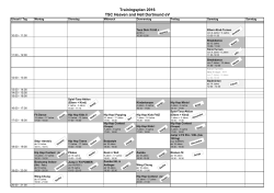 Trainingsplan 2016 TSC Heaven and Hell Dortmund eV