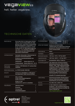 hell. heller. vegaview. TECHNISCHE DATEN