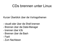 CDs brennen unter Linux
