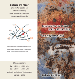 Galerie im Moor Brennen für die Kunst 1.11. – 22.11.2015 Job