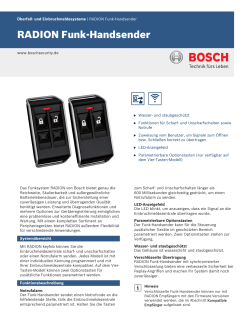 RADION Funk-Handsender - Bosch Security Systems