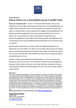 Dietmar Kalisch neu in Gesch&auml;ftsf&uuml;hrung der Funk