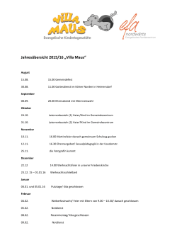 Jahres&uuml;bersicht 2015/16 &bdquo;Villa Maus&ldquo;