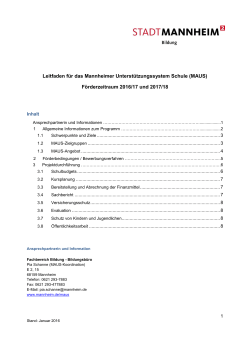 Leitfaden für das Mannheimer Unterstützungssystem Schule (MAUS