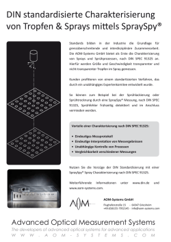 DIN standardisierte Charakterisierung von Tropfen & Sprays mittels