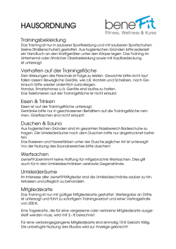 hausordnung - beneFit Fitness & Wellness