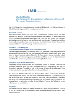 IMO-Masterclass Wie Menschen in Organisationen einfach und