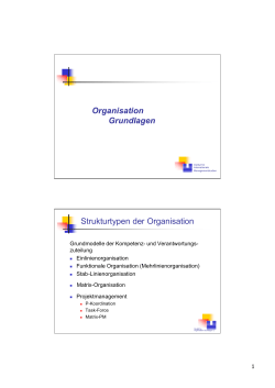 Organisation Grundlagen Strukturtypen der Organisation