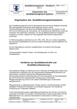 2.1.1. Organisation des Qualitätsmanagement Systems