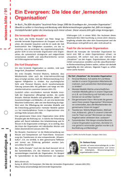 Ein Evergreen: Die Idee der &sbquo;lernenden Organisation`