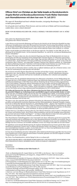 Offener Brief von Christen an der Seite Israels an Bundeskanzlerin