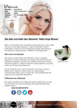 Hallo Anja Blume