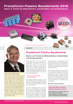 Praxisforum Passive Bauelemente 2016