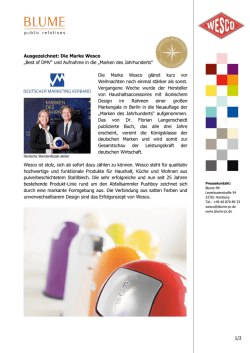 Infotext Wesco DMV Gewinner und Marke des Jahrhunderts