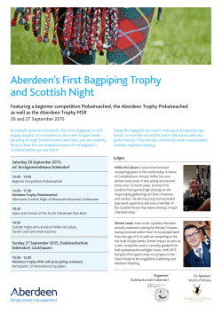 Aberdeen`s First Bagpiping Trophy and Scottish Night
