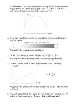 1. Die Temperatur T an einem bestimmten Ort hing wie im