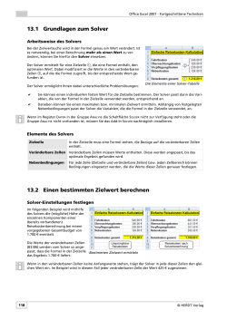 13.1 Grundlagen zum Solver 13.2 Einen bestimmten