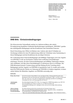 SNB Bills - Emissionsbedingungen