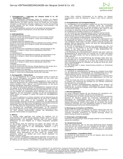 Service VERTRAGSBEDINGUNGEN der Neopost GmbH & Co. KG