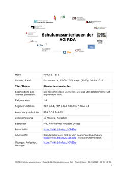 Teil 1. Standardelemente-Set - Deutsche Nationalbibliothek