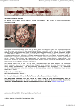 Semestereröffnungs-Vortrag Dr. Bernd Jesse