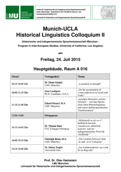 Programm - Lehrstuhl für Historische und Indogermanische