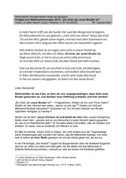 Ein Gott, der unser Bruder ist