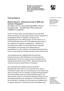 Pressemitteilung Minister Remmel: „Klimaschutz made in NRW wird