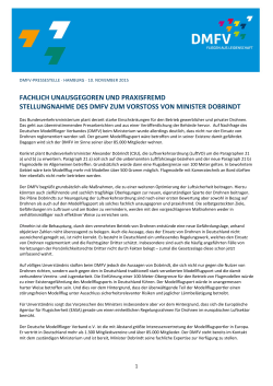 Stellungnahme des DMFV zum Vorstoss von Minister Dobrindt