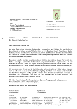 Brief an Minister Jost - Jagdaufseher Saarland
