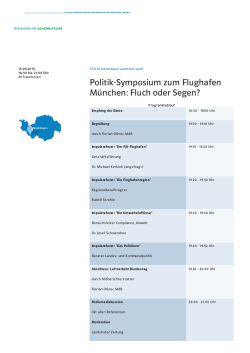 Politik-Symposium zum Flughafen München: Fluch oder Segen