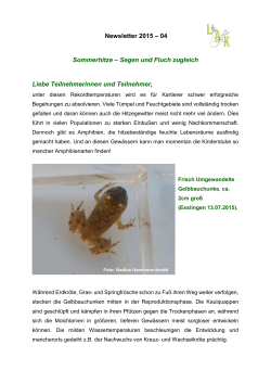 Newsletter 2015 – 04 Sommerhitze – Segen und Fluch zugleich