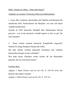 SQ03 „Chemie im Alltag – Fluch oder Segen?“ Aufgaben zur