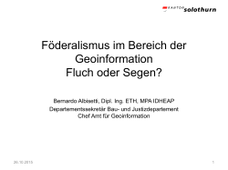 Föderalismus im Bereich der Geoinformation Segen oder Fluch?