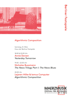 Abendprogramm „Algorithmic Composition“