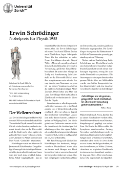 zu Leben und Forschung von Erwin Schrödinger