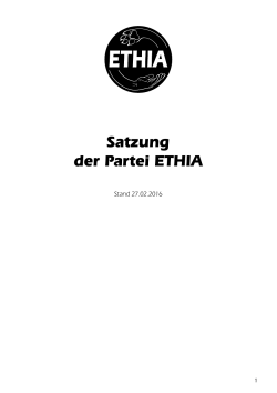 Satzung der Partei ETHIA